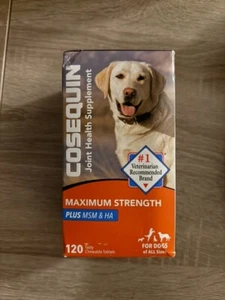 NEW, 120 Tablets, Cosequin Max Strength Plus MSM&HA Joint Health Dog Supplement - Picture 1 of 6