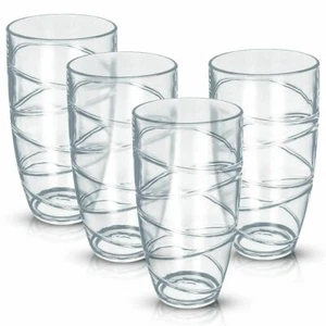 4Pc Tumbler Glass Juice Drink Bar BBQ Picnic Camping Party HI Ball Glasses Clear - Picture 1 of 11
