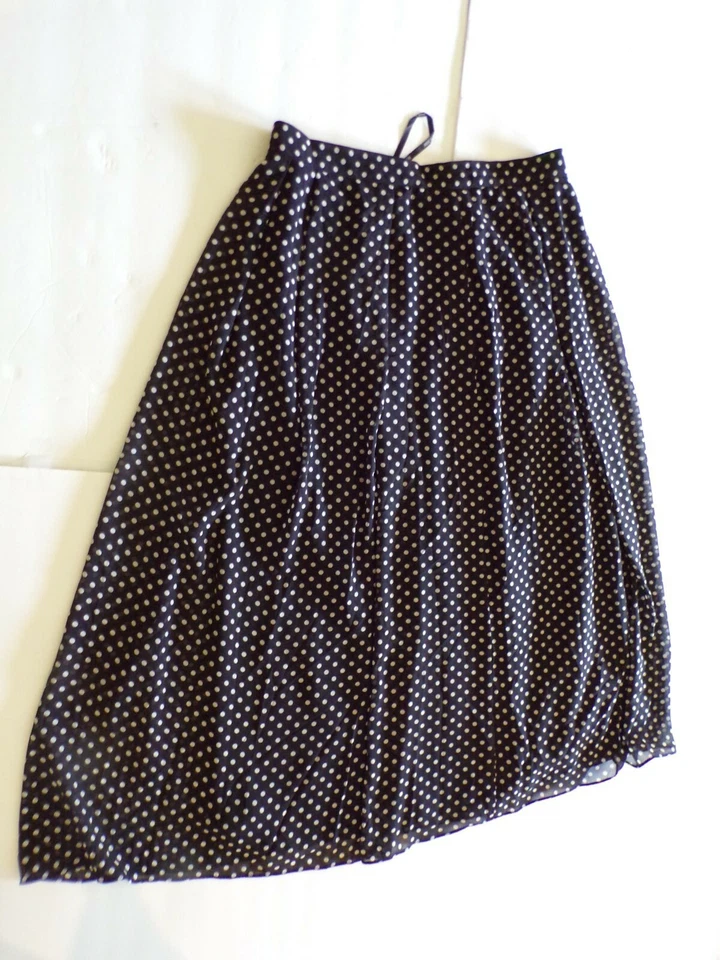 ANNE KLEIN NUEVO Para Mujer Negro/Blanco Punto Gasa Plisado Midi Línea A Falda Talla 6 Nuevo Con Etiquetas Foto 1 de 3