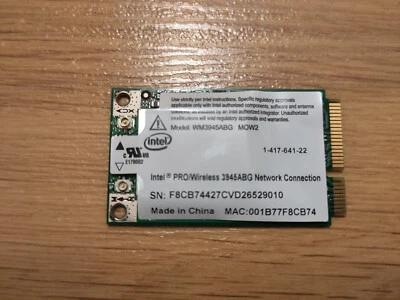 Wlan Wifi Intel Pro Wireless 3945ABG aus Notebook SONY VAIO VGN-NR11S - Bild 1 von 2