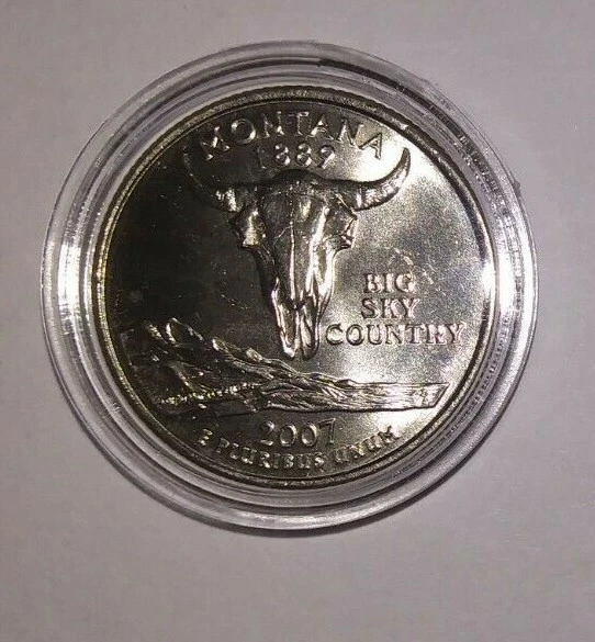 Montana - 2007 Denver Mint - State Quarter ( Uncirculated ) + Coin Capsule! - Image 1 of 1