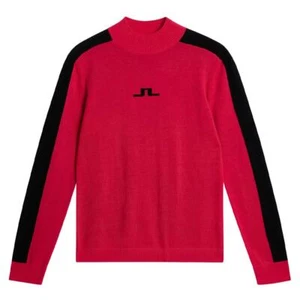 J.Lindeberg Women Adeline Knitted Golf Sweater Rose Red - FW23 NEW - Picture 1 of 8