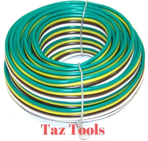25Ft. 12v 16 AWG 4 Way Bonded Trailer Wire Taillight Stop Turn 4 Colors Code - Picture 1 of 2