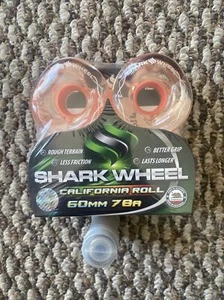 Shark Wheels & Bearings Longboard skateboard Cali Roll 60mm 78a Clear / Orange - Picture 1 of 6