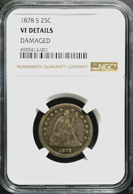 1878-S 25C Seated Liberty Quarter - San Francisco -  NGC VF Details   CC27 - Image 1 of 4