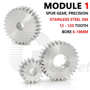 Spur Gear Module 1 Stainless Steel 12-120 Tooth Motor Pinion Flat Gear Precision - Picture 1 of 63