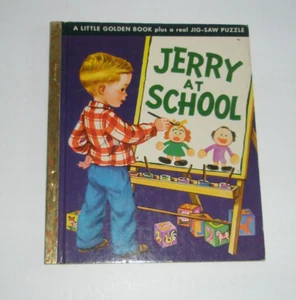 Little Golden Book Jerry At School Complete Puzzle "A" 1st Edition 1950 #94 - Picture 1 of 9