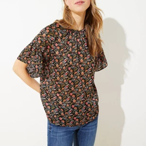 Ann Taylor LOFT zierliche geblümte Bluse zum Binden neu mit Etikett Gr. PXS - UVP 55 $ - Bild 1 von 7