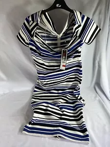 Love Drobe Simply Be Ladies Striped Knee Length Bardot Dress. Size 12. BNWT. - Picture 1 of 12