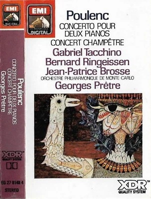 Poulenc Concerto Pour Deux Pianos Concert Champêtre CASSETTE ALBUM Georges Prêtr - Image 1 of 4