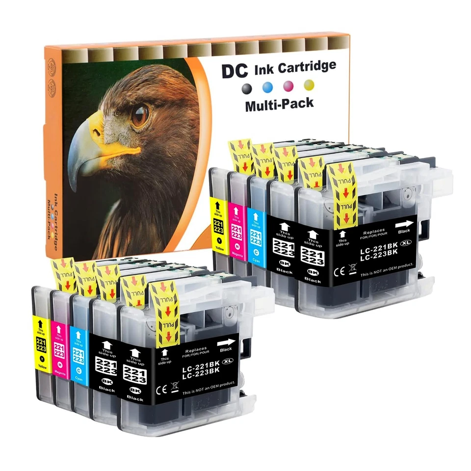 10 Patronen passend für Brother MFC-J480DW MFC-J680DW MFC-J880DW LC-223 - Bild 1 von 1