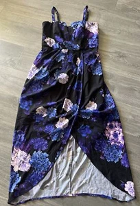 CITY CHIC LONG DRESS SIZE XS 14 JUST LOVELY COLOURS ALTERED WORN ONCE - Picture 1 of 11