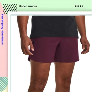 Under Armour Peak Woven Shorts Maroon Black Men's Size XX LARGE - Picture 1 of 3