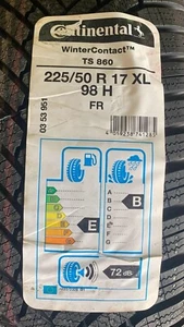 4 TYRES 4 SEASONS CONTINENTAL 225/50 R17 XL 98H M+S WINTERCONTACT TS 860 - Picture 1 of 7