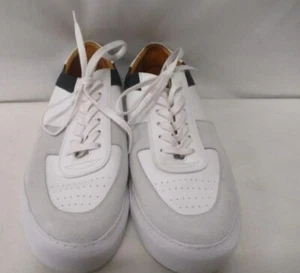 Beckett Simonon Men's US 10.5 White/Black Leather&Suede Sneakers - Picture 1 of 5
