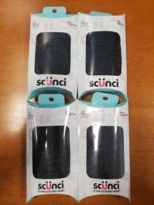 4 Packs of 70: Scunci Elastics Black Gentle Hold No Damage #39317 - 2B - Picture 1 of 2