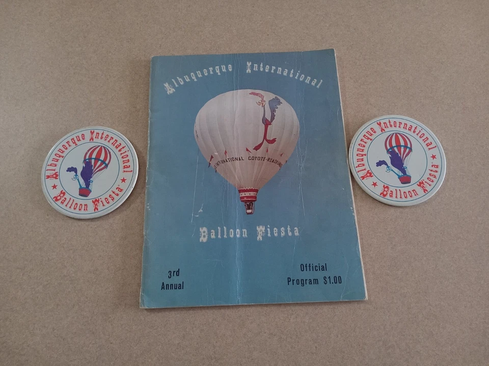 albuquerque international balloon fiesta program and buttons - Image 1 of 4