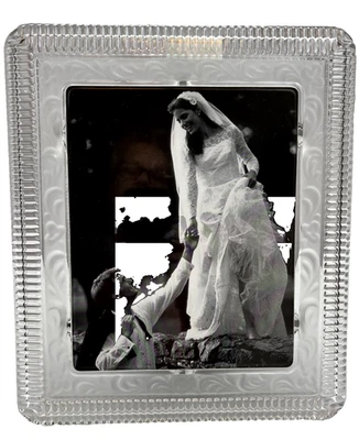 Marco de fotos Mikasa 8”x10”. Cristal con diseño esmerilado campo italiano nuevo Foto 1 de 4