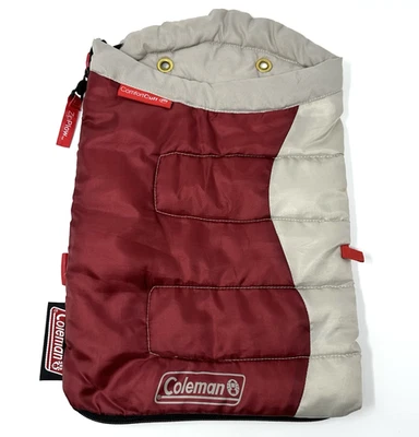 Muestra de tienda Coleman MINI saco de dormir de camping rojo gris muñeca de 15"x10" tamaño usado Foto 1 de 4