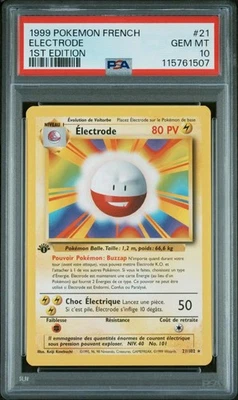 Pokémon TCG Electrode Card 21/102 1sr edition French Rare Base Set Psa10 - Image 1 of 2