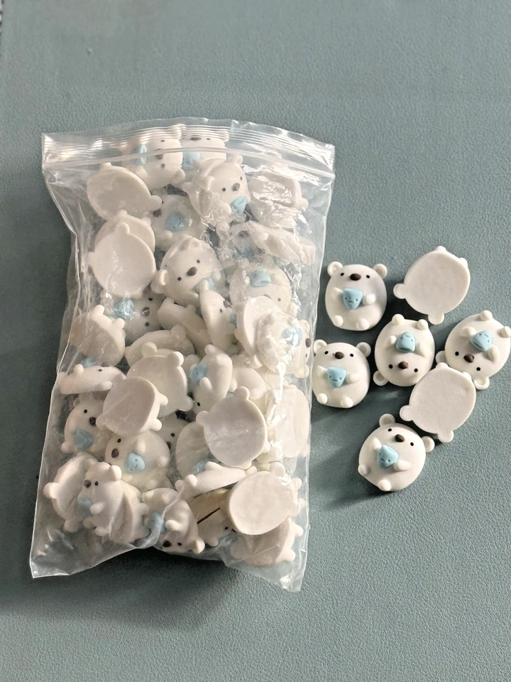 ¡Envío a Estados Unidos! 30 piezas dijes de oso polar café resina dura - 1" x 0,75" - no perforados Foto 1 de 2
