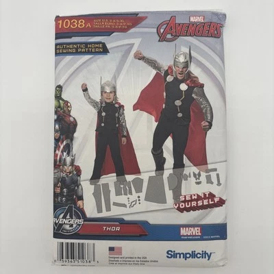 Simplicity Avengers Thor Men & Boys Pattern 1038A  Size 3-8 & S-XL Uncut Costume - Image 1 of 2