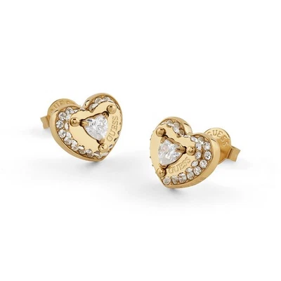 GUESS Schmuck Damen-Ohrringe Ohrstecker Herz Pave Goldfarben JUBE05551JWYGT/U - Bild 1 von 2
