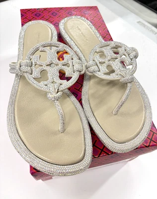Sandalias de tanga Tory Burch Miller anudadas gris piedra talla 10 de EE. UU. Foto 1 de 2