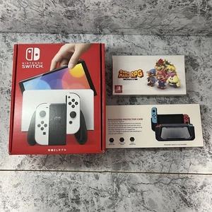 Nintendo Switch OLED White + Super Mario RPG + Case Excellent - Picture 1 of 10
