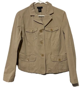 Chaqueta vaquera para mujer Rafaella talla 14 caqui beige abrigo con botones para tareas - Imagen 1 de 11