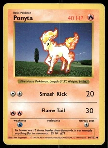 Pokemon Tcg Ponyta [Shadowless] #60 Pokemon Base Set LP - Picture 1 of 2