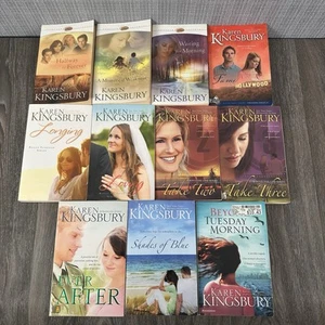 Lot of 11 Karen Kingsbury Paperback Books Christian Fiction Romance Family Drama - Picture 1 of 12