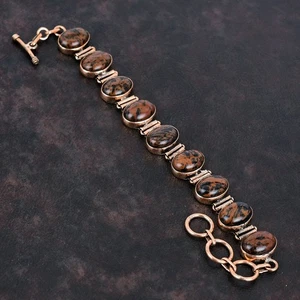 Brazalete único chakra raíz cobre obsidiana caoba natural venta día de las hermanas - Imagen 1 de 6