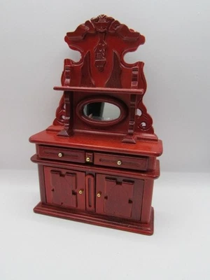 Dollhouse Miniature Wood Side Board / China Hutch in Mahogany D0048 - Image 1 of 3