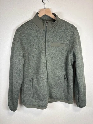 Suéter Chaqueta Para Hombre Verde Cremallera Forrado de Vellón Tejido Bolsillos M Foto 1 de 4