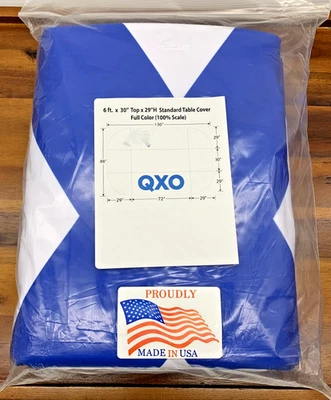 6' x 30" Top Heavy Duty Tablecloth Table Cover Trade Show QXO Custom USA NEW - Image 1 of 4