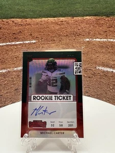 2021 Panini Contenders Rookie Ticket Red Zone #129 Michael Carter RC AUTO - Picture 1 of 2