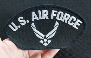 U.S. AIR FORCE Wings Star Iron On Hat Jacket Vest USAF Biker Military HAT PATCH - Picture 1 of 6