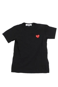 Comme Des Garcons Childrens Boys Short Sleeves Tee Shirt Black Size Extra Small - Picture 1 of 8