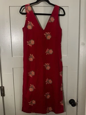 Vestido Horses Atelier Mezcla de Lino Seda Profundo Peonía, Talla 0 Foto 1 de 4