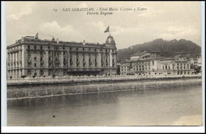 San Sebastian Espana Tarjeta postal ~1910/20 AK Hotel Maria Cristina y Teatro - Picture 1 of 1
