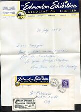 EDMONTON 1957 Exhibition Cover and Stationery Letter. Local. 4c Wilding