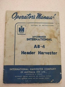 mccormick international header harvester a8-4 operator's manual - Picture 1 of 3