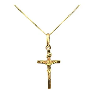 9ct 9k Yellow Gold Crucifix Cross Jesus INRI Pendant 1.69 Grams. Brand New - Picture 1 of 8
