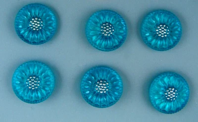 COLORFUL CZECH GLASS BUTTONS - SET OF - Image 1 of 4