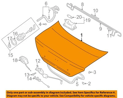 Used Deck Lid fits: 2003 Kia Spectra Sdn w/o spoiler Grade A - Imagem 1 de 3