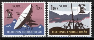 1667 Norway 1980, NK 863-64 MNH, Telephone 100 years, MI 815-16, SC #763-64. - Picture 1 of 1