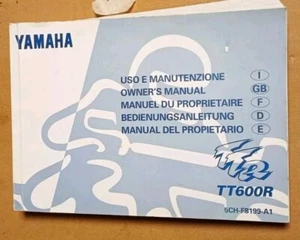 Yamaha Libretto Uso E Manutenzione Istruzioni Ita/ingl/FR/DE/E TT600R - Foto 1 di 3