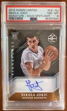 Nikola Jokic 2015 Panini Limited Gold Spotlight Auto #7/10 PSA 8 NM-MT Rookie RC