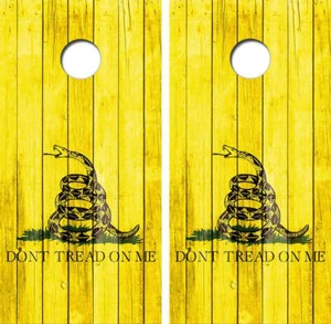 Envolturas de piel de tabla de madera Don't Tread On Me Cornhole laminado gratuito - Imagen 1 de 1
